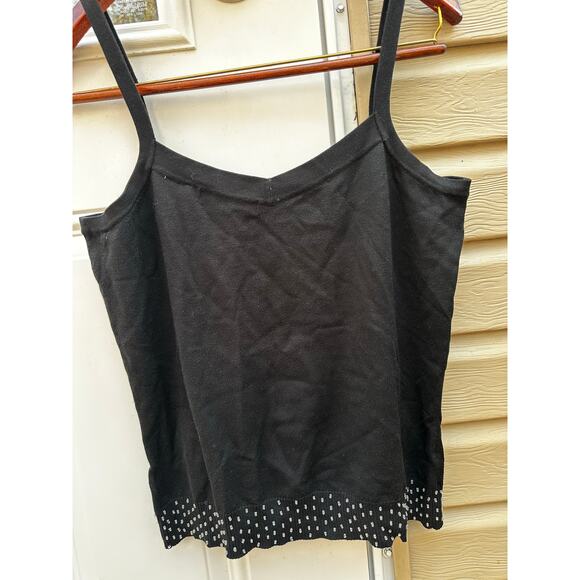 Y2K Black Rhinestone Cami Tank Top • 2000s Bling Clubwear - Picture 6 of 6